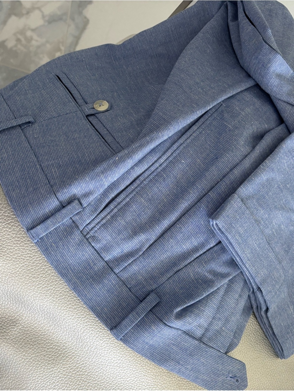 Roundtree & Yorke Slate Blue Men's Dress Pants